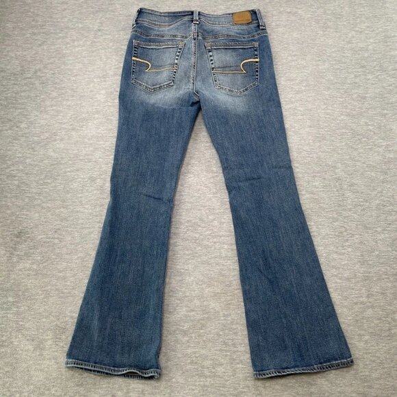 American Eagle Women's Short Kick Boots, Super Stretch Blue Denim - Picture 6 of 11